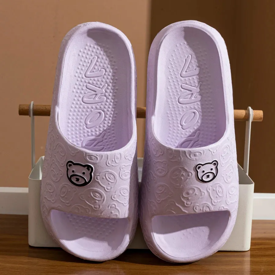 Cute Bear Print Summer Slippers