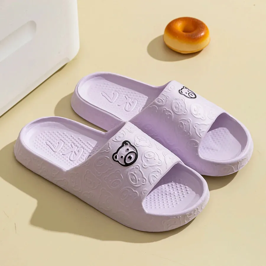 Cute Bear Print Summer Slippers