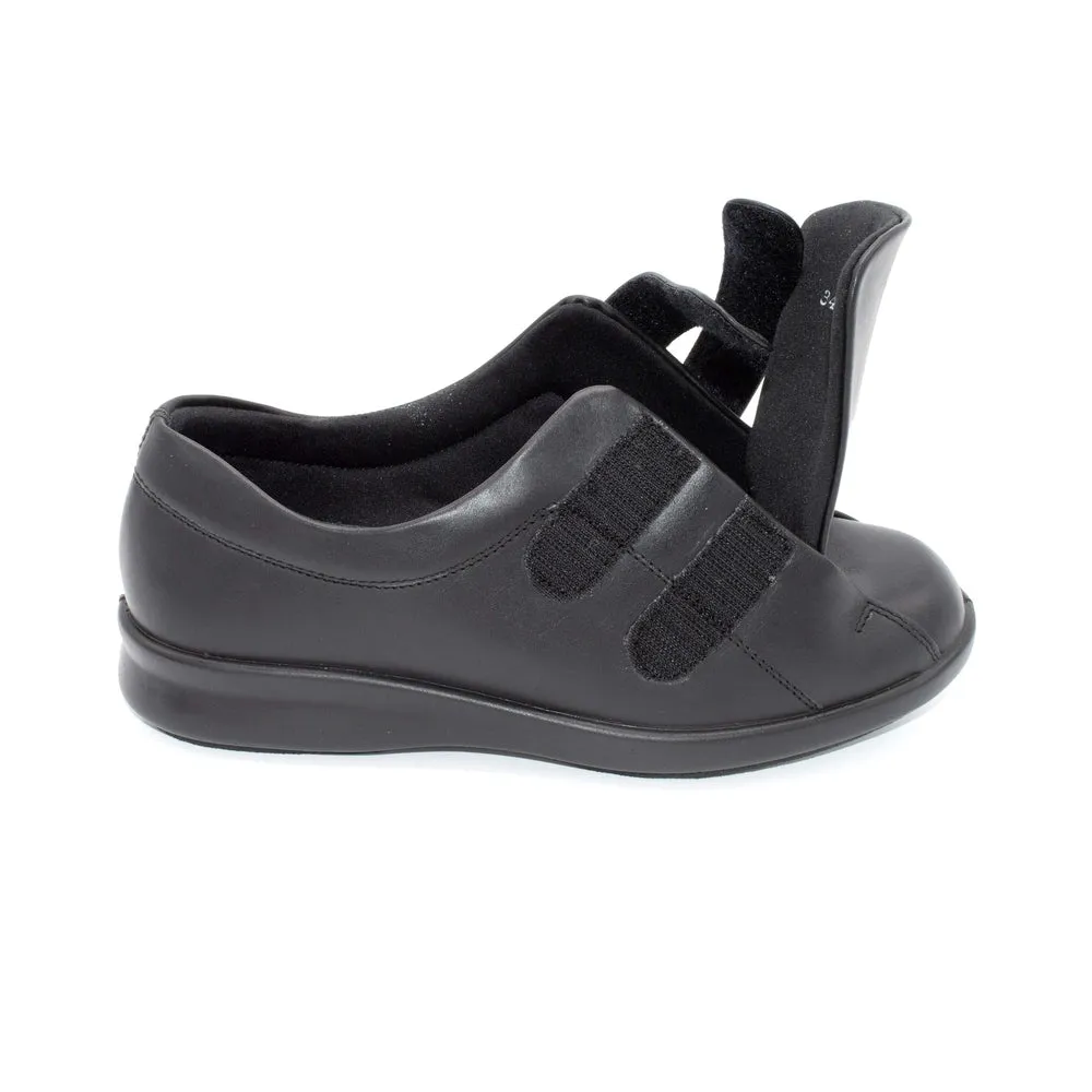 DB Fife/Serena  - Ladies Wide Fit Velcro Close Shoe - 4E Fitting - Black