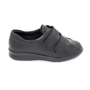 DB Fife/Serena  - Ladies Wide Fit Velcro Close Shoe - 4E Fitting - Black