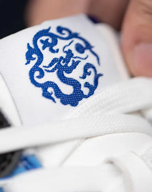 Dragon Design Silk Embroidery White Sports Men's Casual Shoes