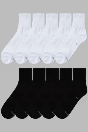 EDUARDO 10 Pairs Men and Women Ankle Socks Casual Cotton Classic Crew Socks Multipack
