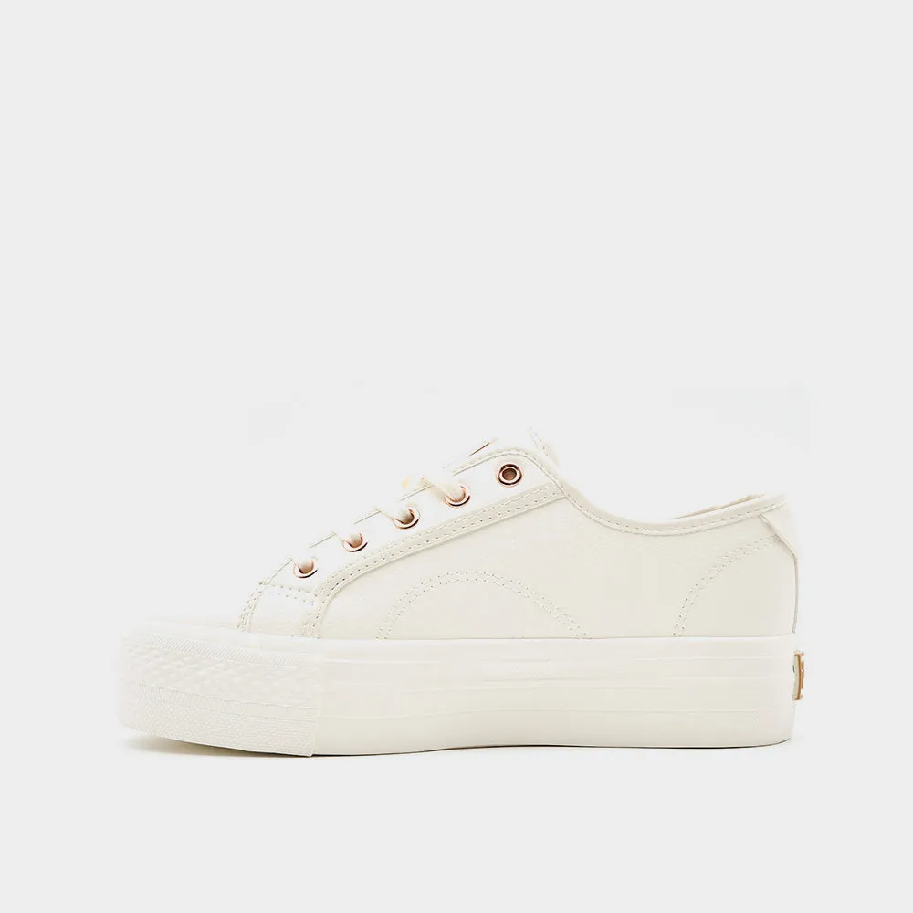Fila Youth Alessia MM Platform Sneaker White/gold _ 182991 _ White
