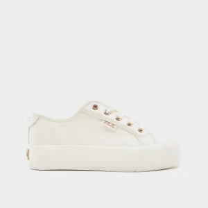 Fila Youth Alessia MM Platform Sneaker White/gold _ 182991 _ White