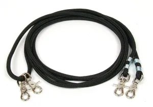 Firm Black Poly Cord Draw Reins