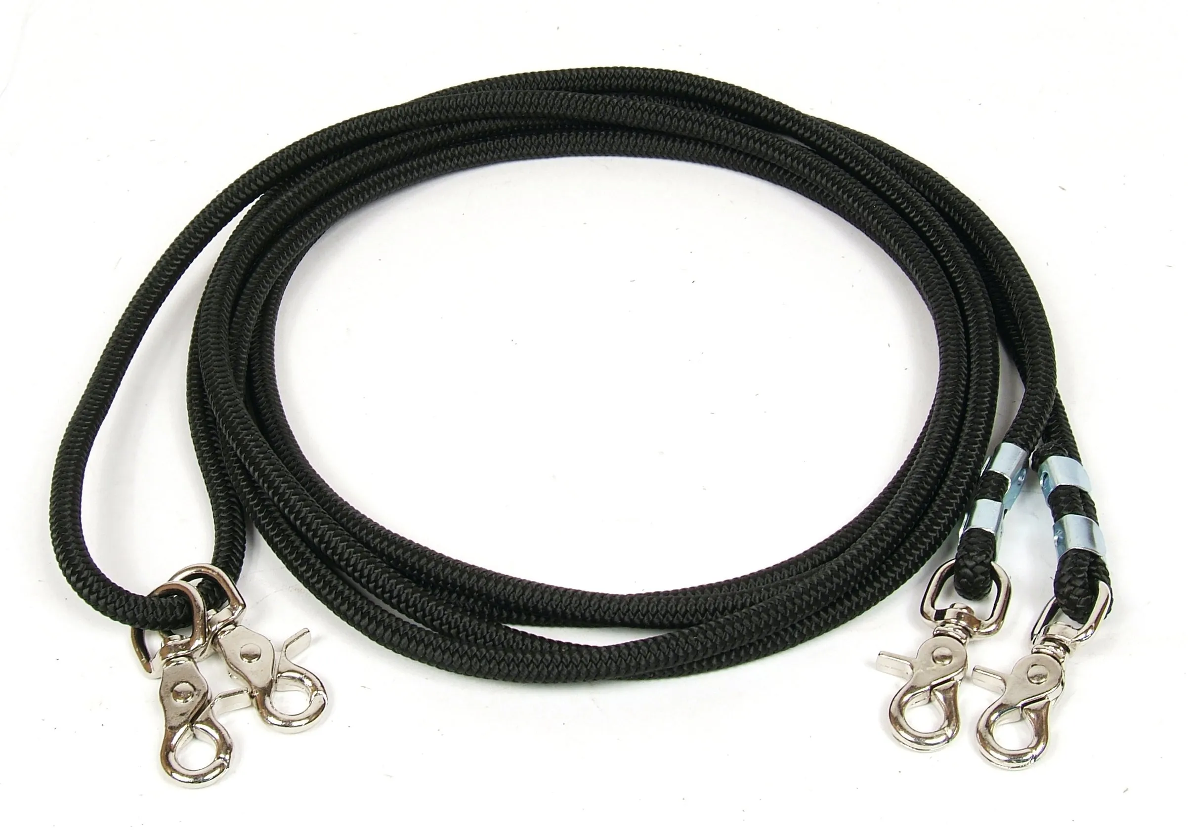 Firm Black Poly Cord Draw Reins