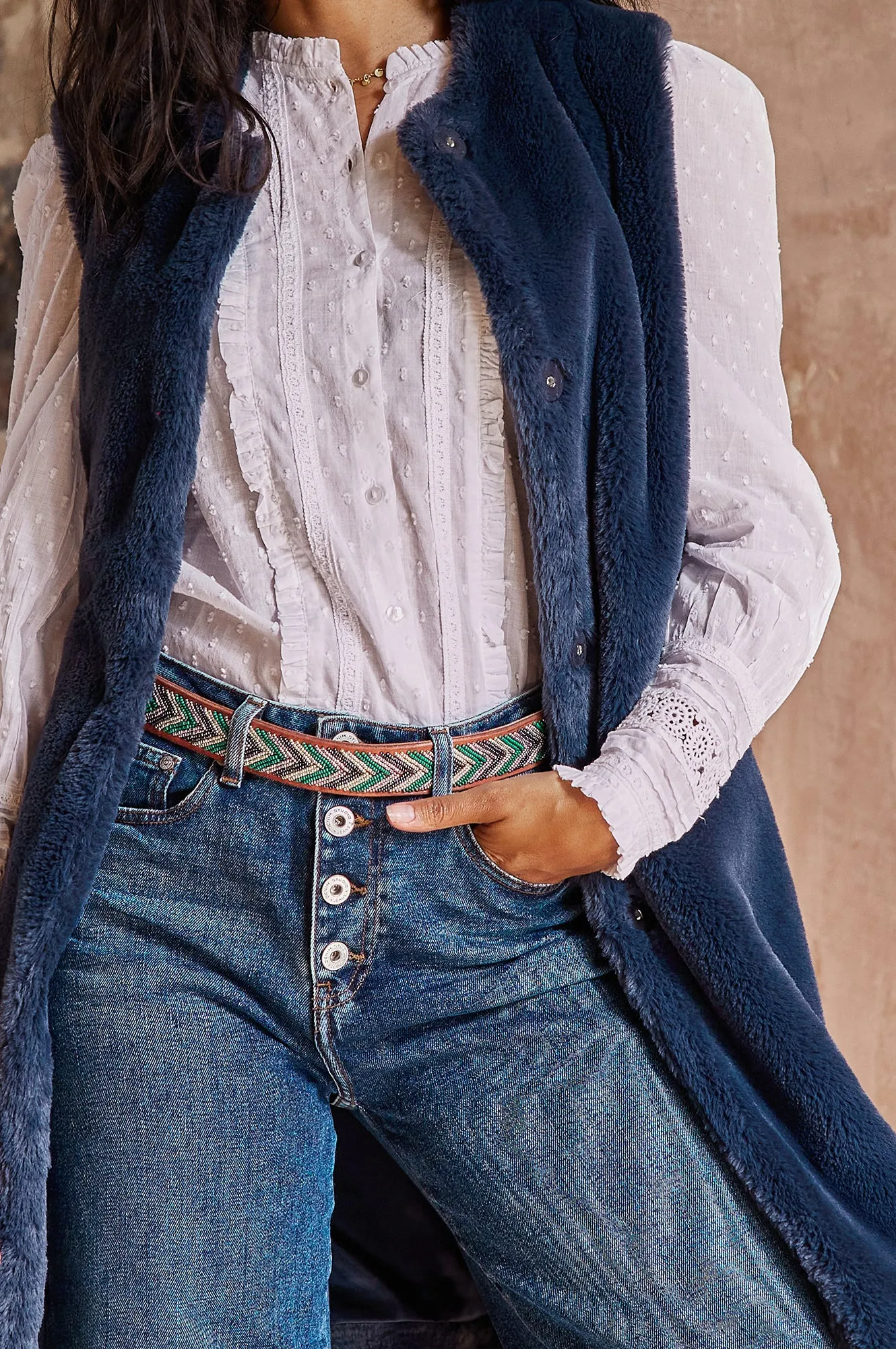 Fully Beaded Arrow Belt | Green/Bullet