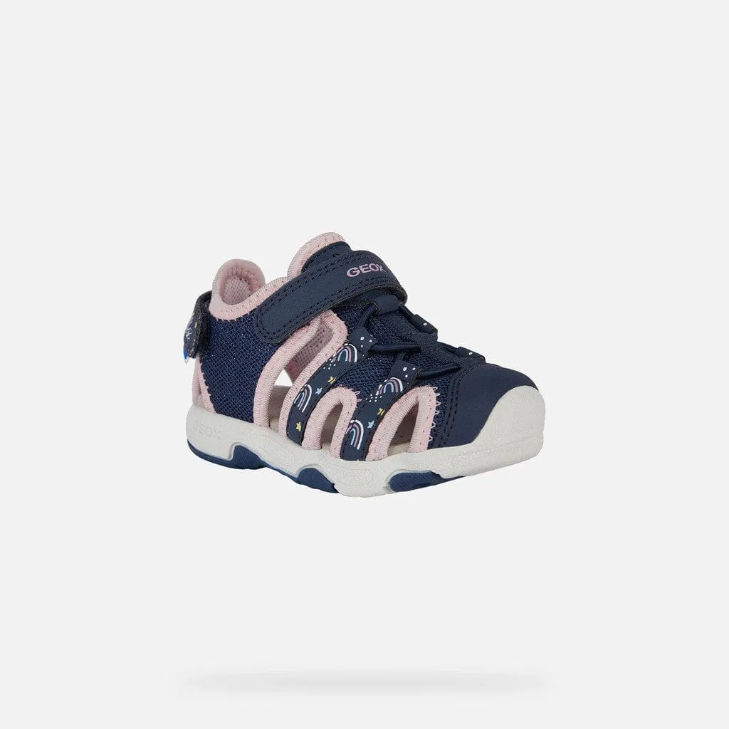 GEOX Toddler Multy Closed toe Sandals Navy/Light Pink