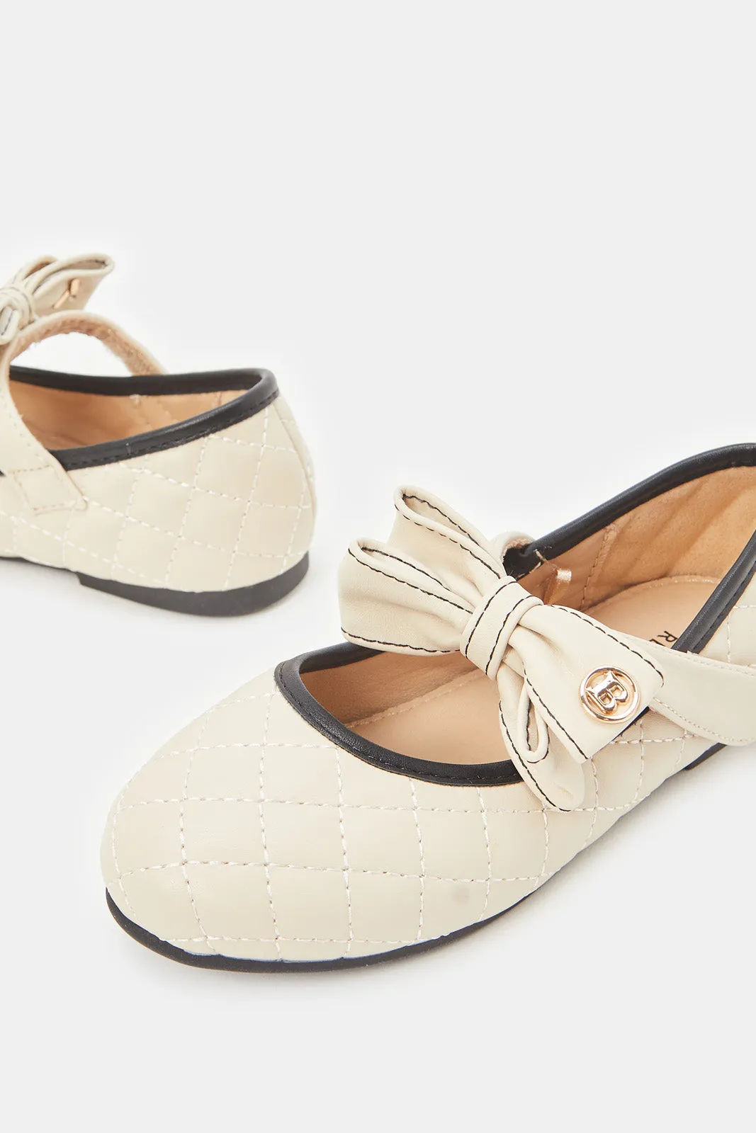 Girls Ivory Embellished Ballerina