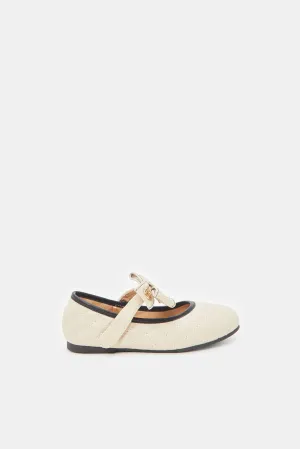 Girls Ivory Embellished Ballerina