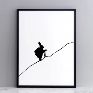 Hiking Rabbit Print