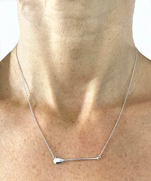 Horizontal SUP Paddle on Fine Cable Chain Necklace