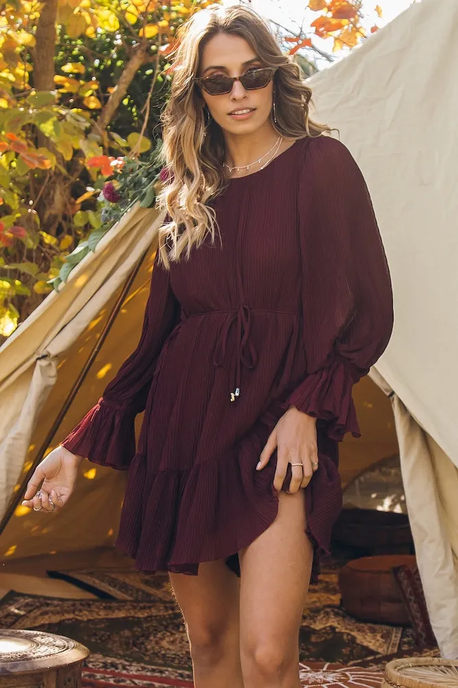 Jumping At Shadows Dress Plum