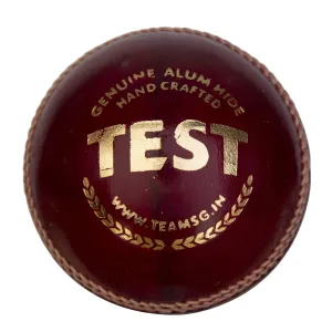 Leather Cricket Ball - Test Red