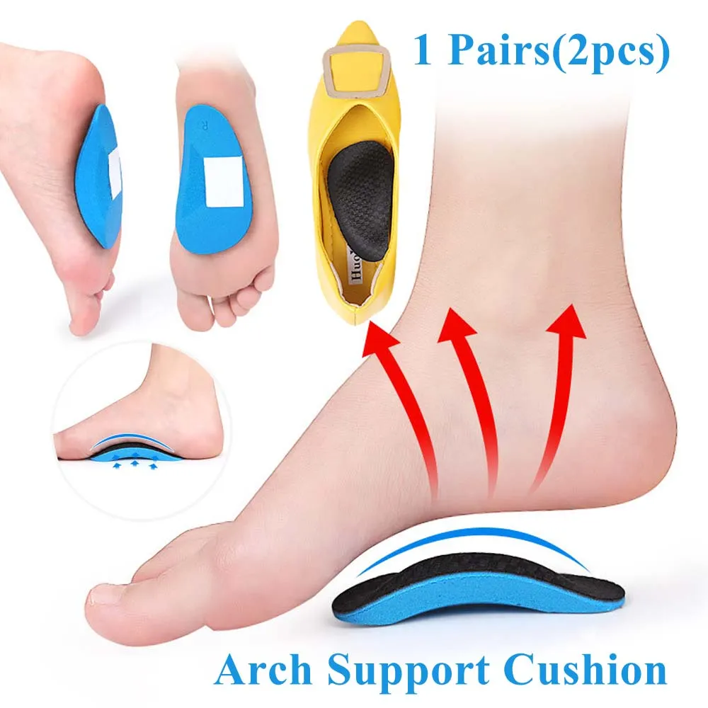 Leather Flat Feet Support Orthotic High Arch Insoles