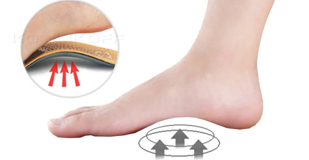Leather Flat Feet Support Orthotic High Arch Insoles