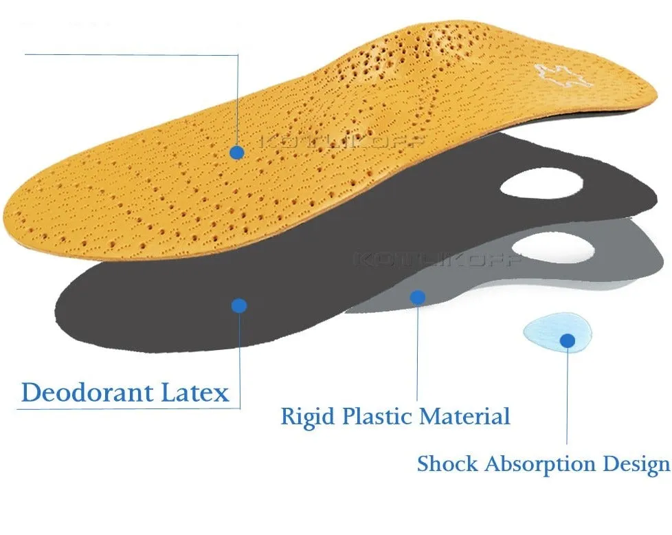 Leather Flat Feet Support Orthotic High Arch Insoles