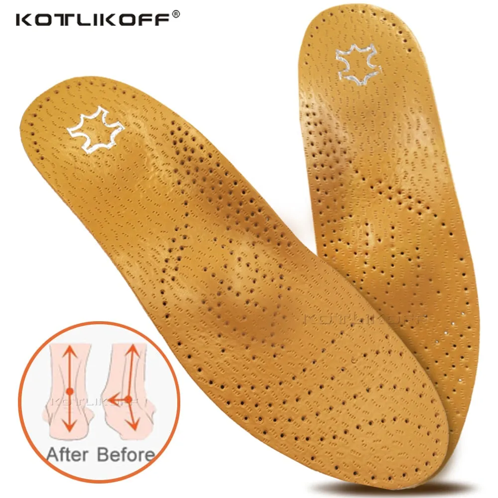Leather Flat Feet Support Orthotic High Arch Insoles