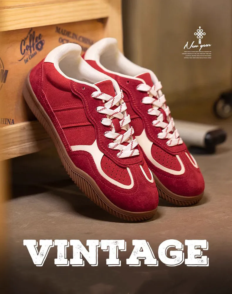 Limited Dexterity Retro All-Match Leather stitching Sports Men's Casual Shoes