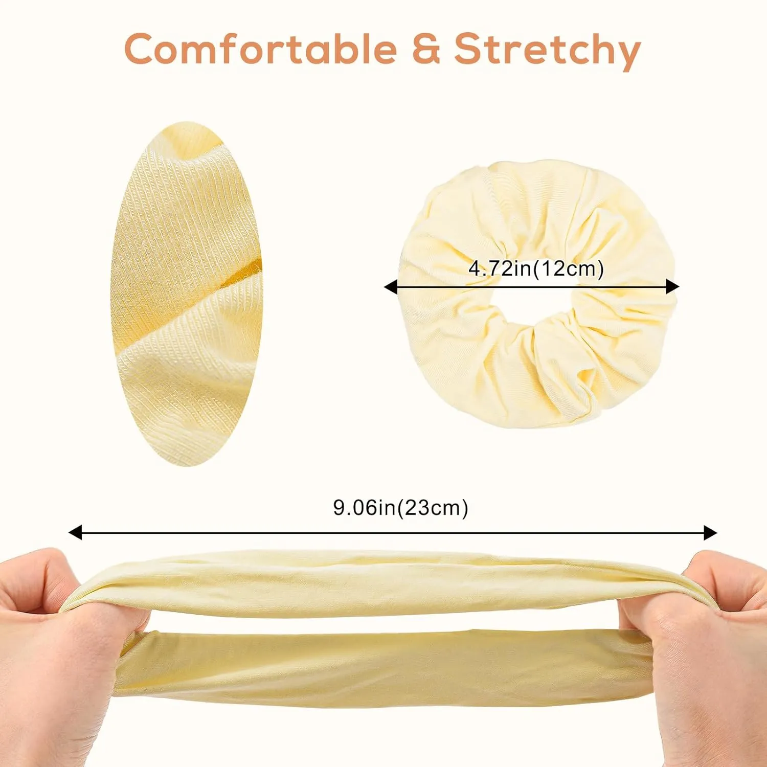 Lolalet Soft Cotton Scrunchies for Hair, Elastic Hair Ties Scrunchy for Women Teens Girls, Ponytail Holder Hair Accessories for Thin Thick Fine Curly Hair -6 Pack