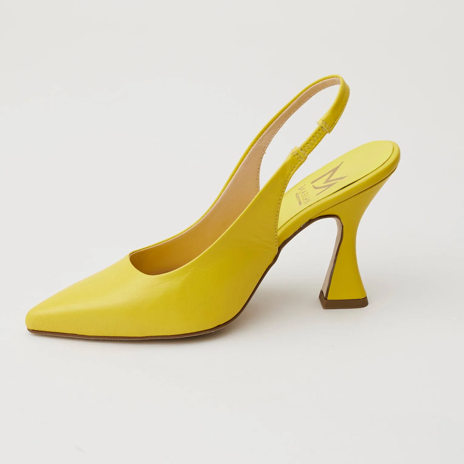 Marian Pistachio Leather Court Shoes