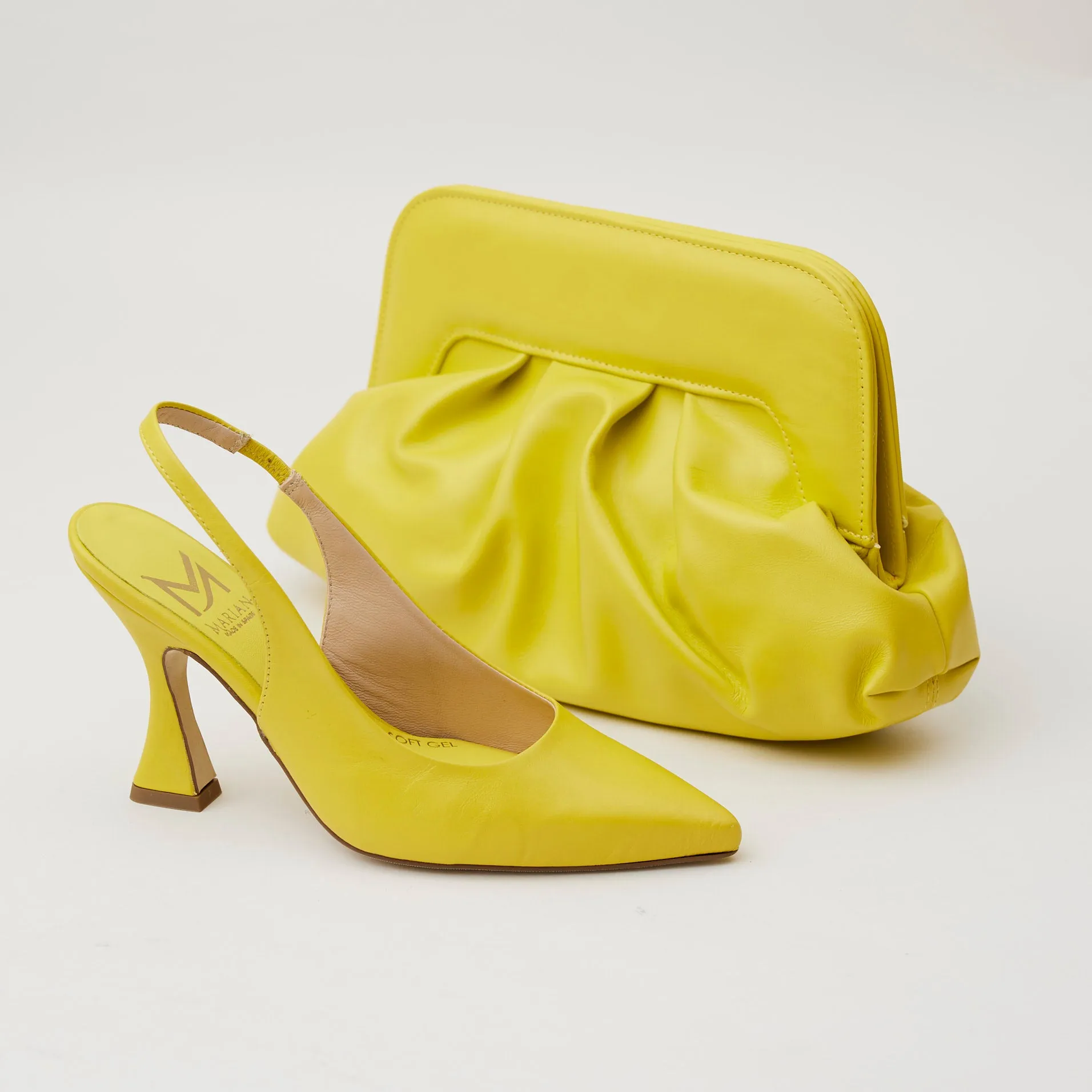 Marian Pistachio Leather Court Shoes