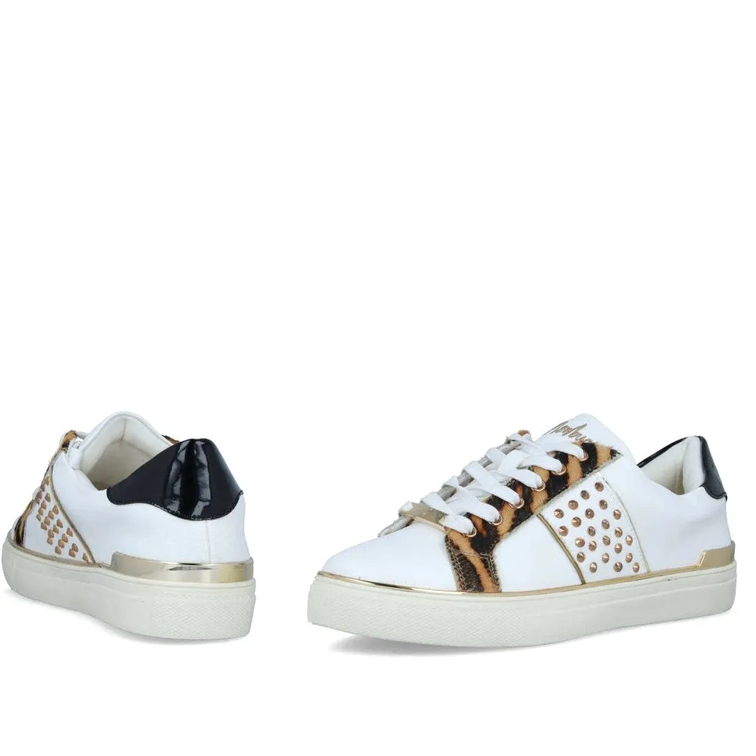 MB 22120 White Champagne & Black Multi Colour Sneakers
