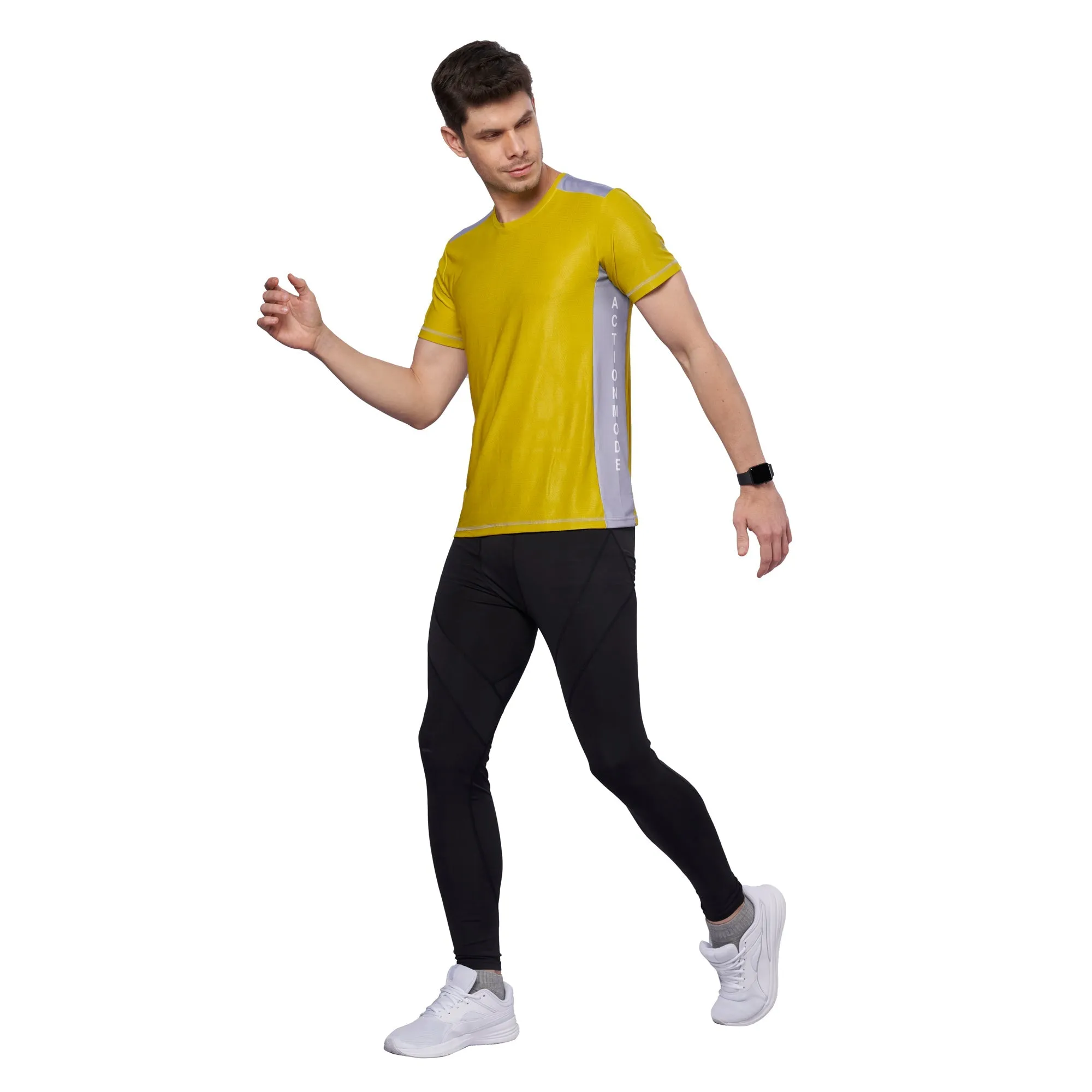 Men Contrast Cut and sew at Side Training T-Shirt