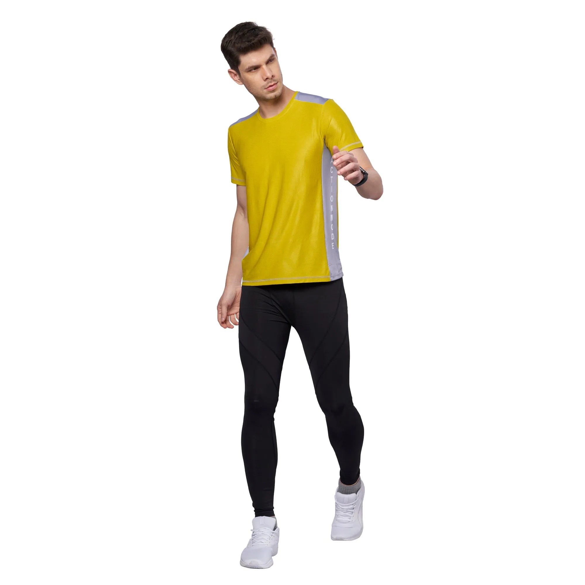 Men Contrast Cut and sew at Side Training T-Shirt