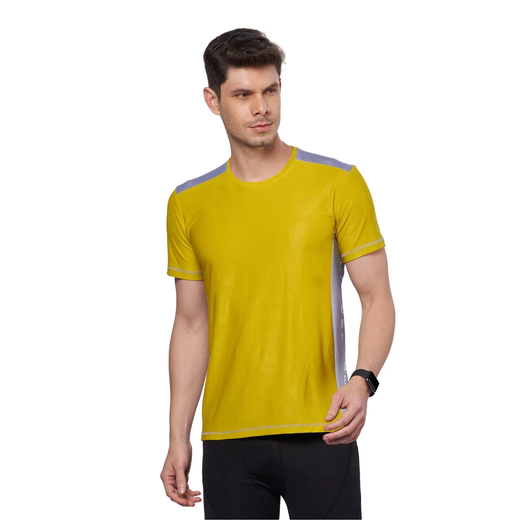 Men Contrast Cut and sew at Side Training T-Shirt