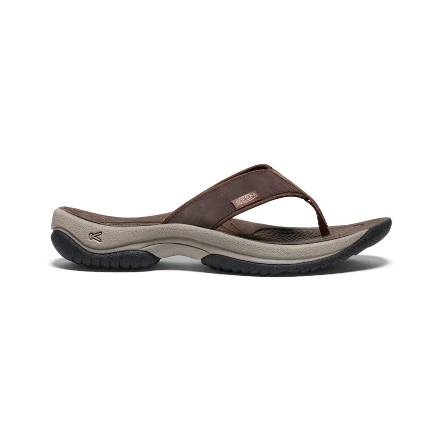 Men's Keen Kona Leather Flip Flop Color: Java / Dark Earth