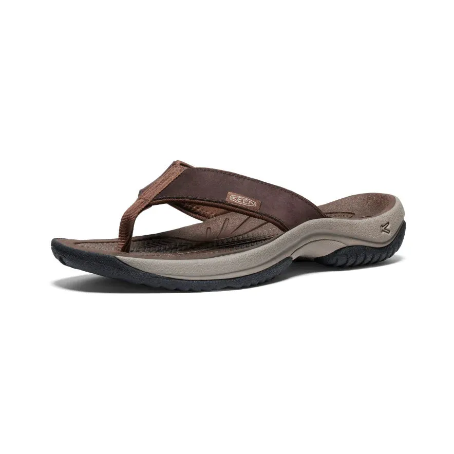 Men's Keen Kona Leather Flip Flop Color: Java / Dark Earth