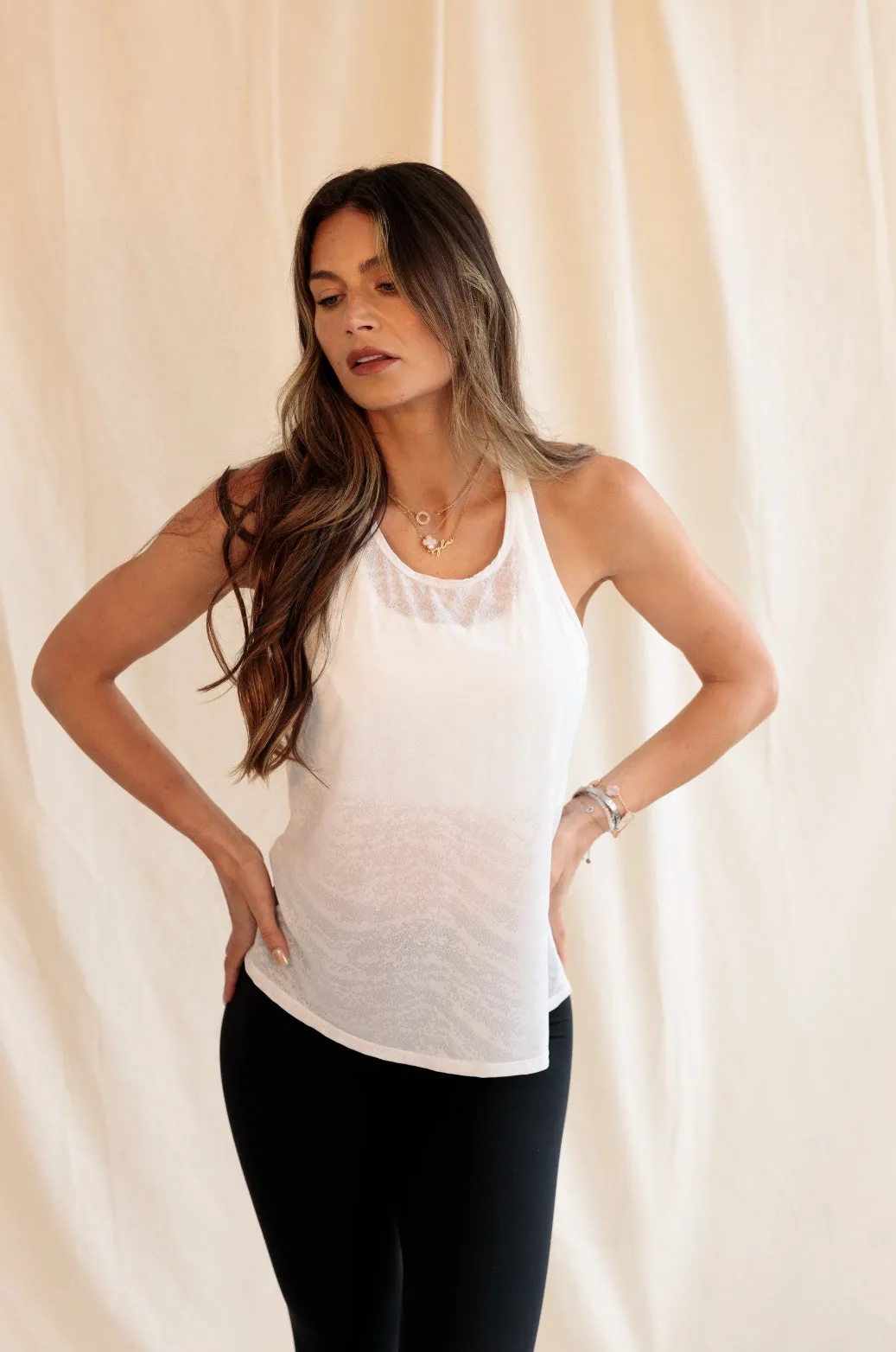 Mesh 2in1 Sports Bra and Top in Black