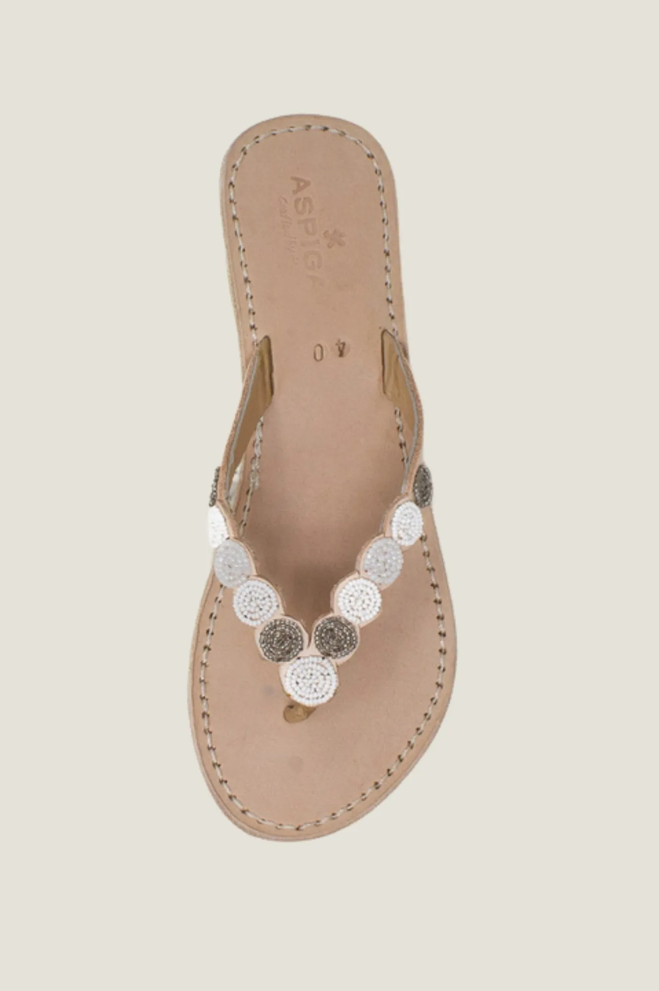 Mini Disc Sandals | White/Silver