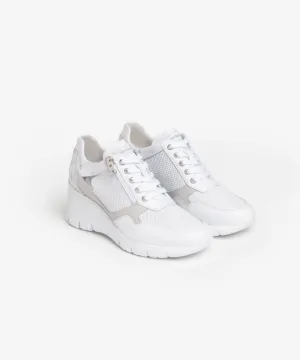 NERO GIARDINI PLATFORM LEATHER TRAINERS