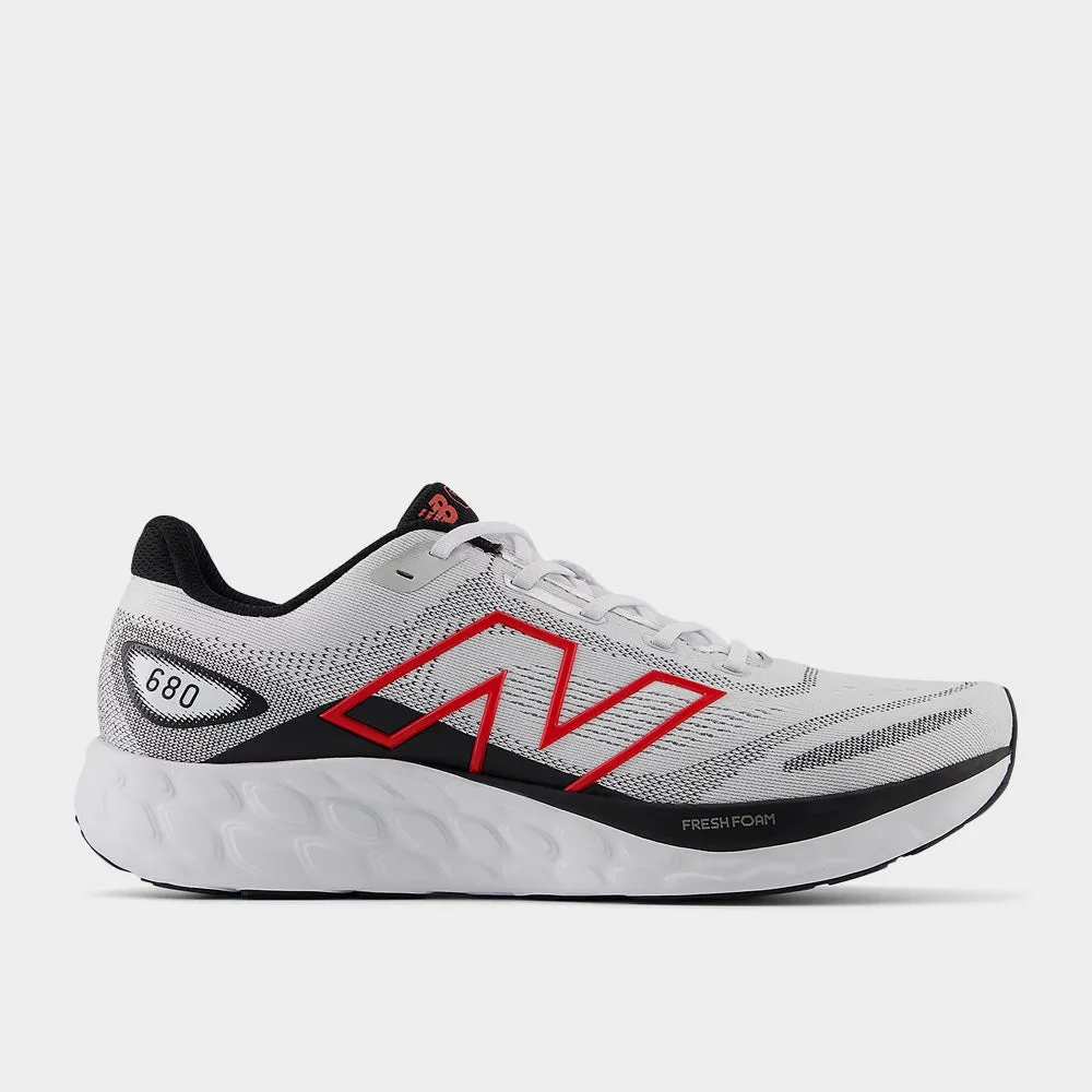New Balance Mens 680v8 Performance Running White/black/red _ 183287 _ White