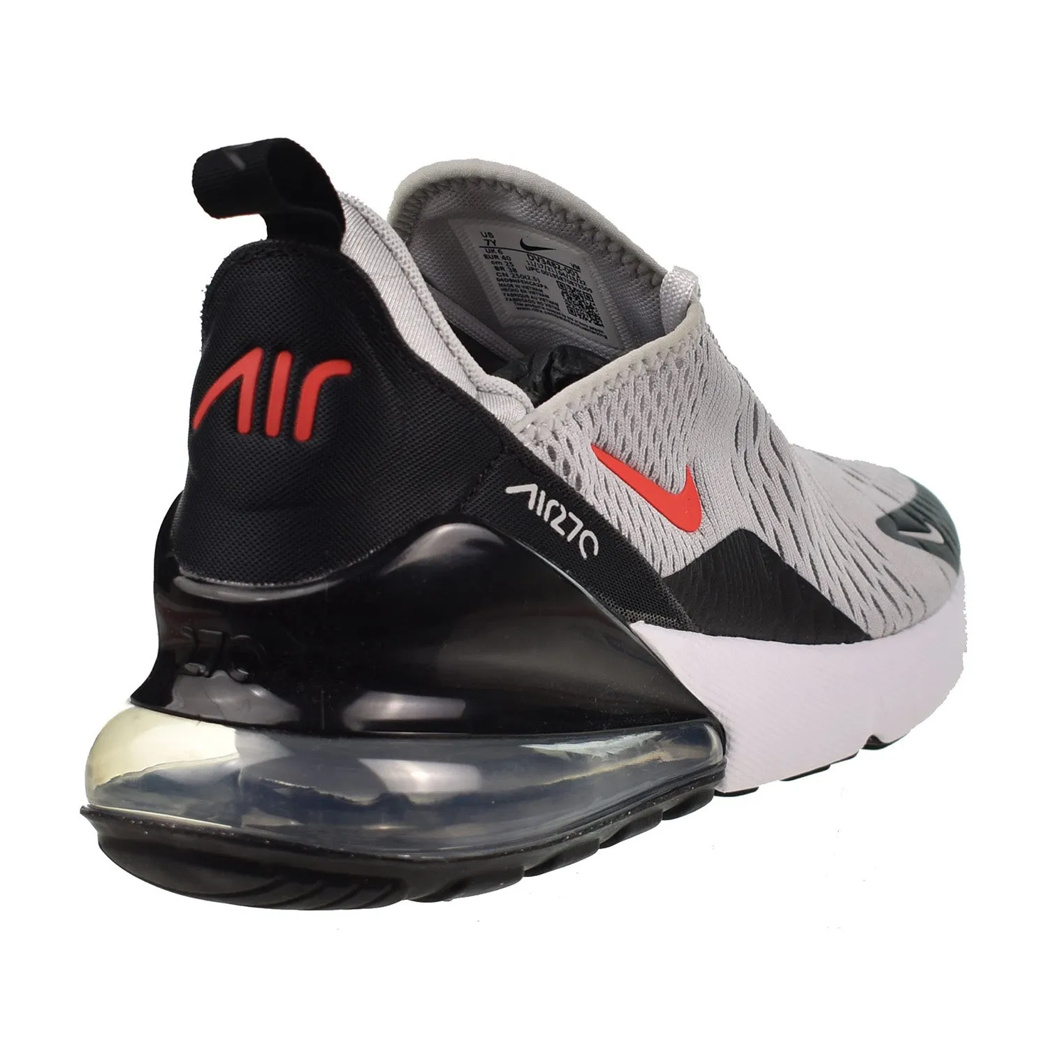 Nike Air Max 270 (GS) Big Kids' Shoes Grey Fog-Siren Red
