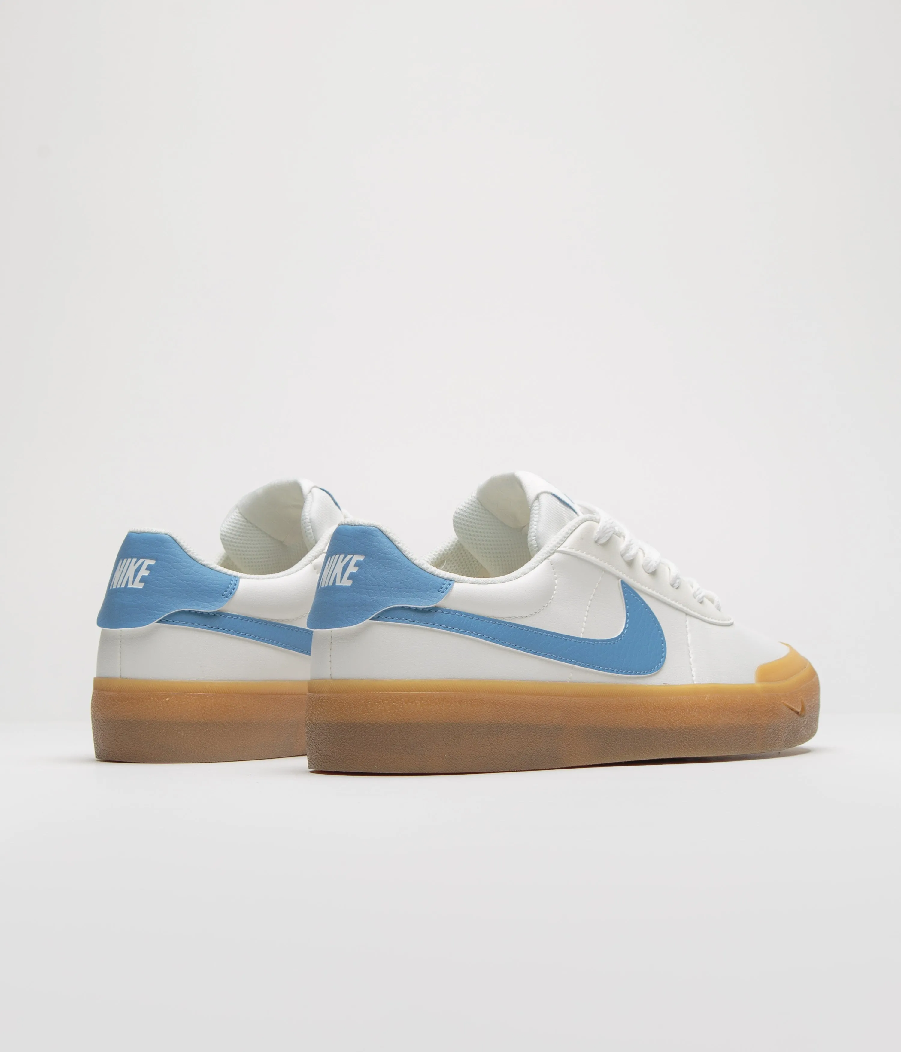 Nike Court Shot Shoes - Sail / Blue Beyond - Gum Light Brown - White