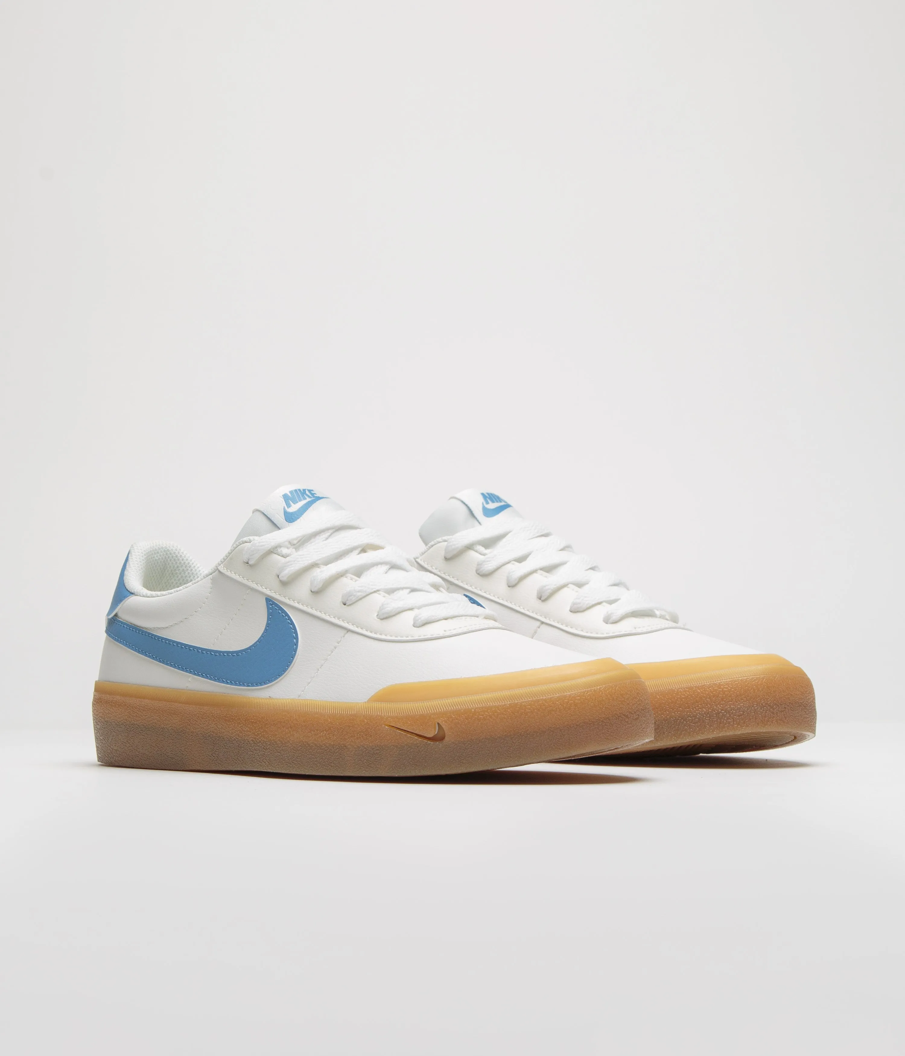Nike Court Shot Shoes - Sail / Blue Beyond - Gum Light Brown - White