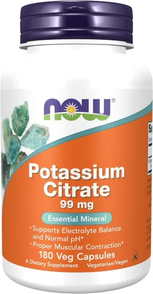 Now Potassium Citrate 99mg 180 Veg Capsules
