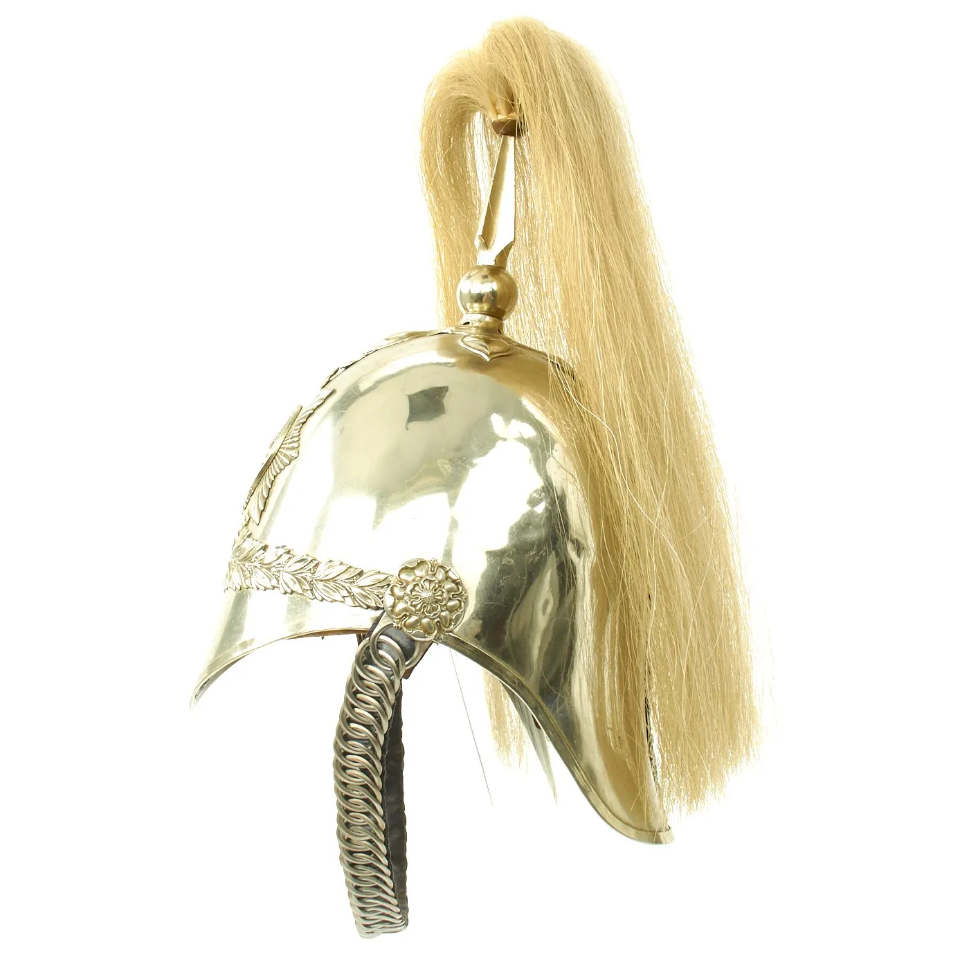 Original British / Welsh Montgomeryshire Yeomanry 1880 Cavaltry Trooper's Helmet with White Plume