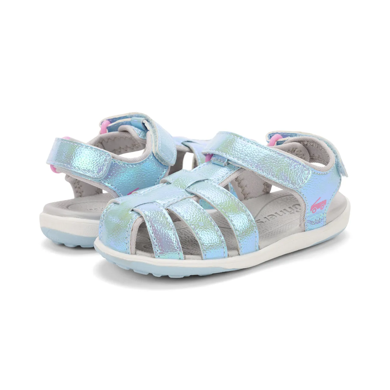 Paley Blue Shimmer Sandals by See Kai Run