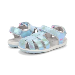 Paley Blue Shimmer Sandals by See Kai Run