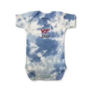 Personalized Virginia Tech Hokies Tie Dye Bodysuit
