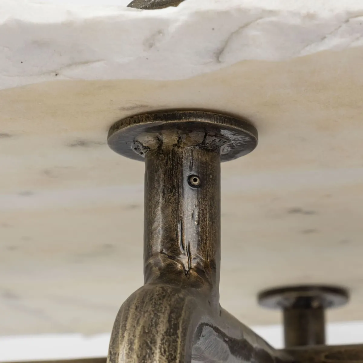 Pinera Console Table White Marble | Gold Iron
