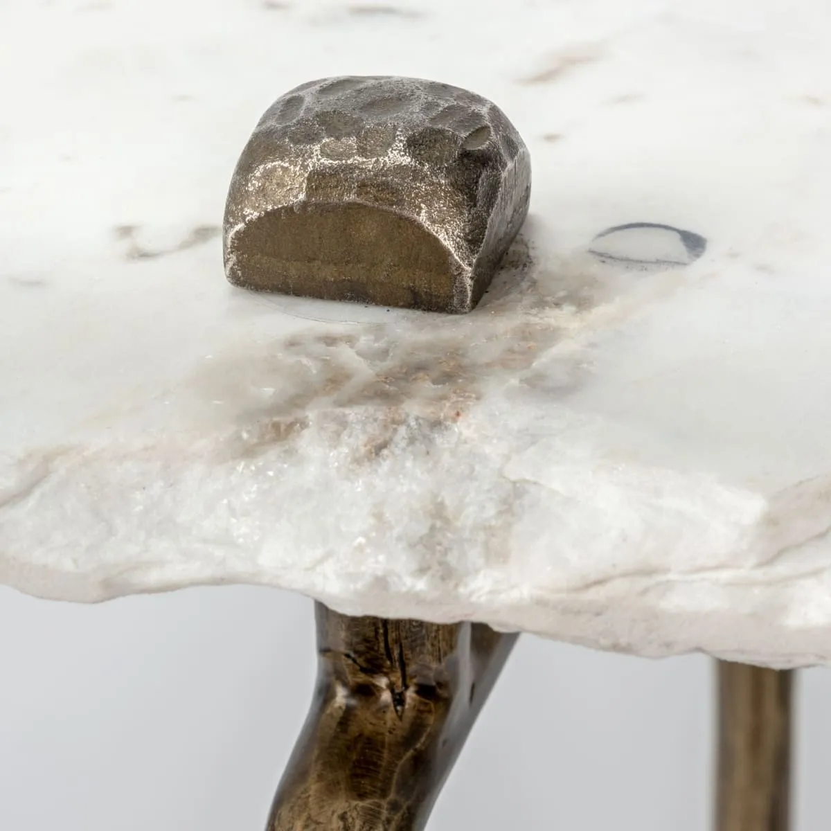 Pinera Console Table White Marble | Gold Iron