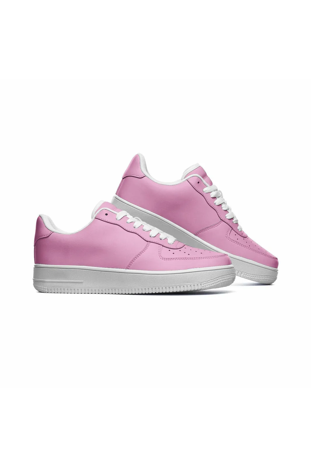 Pink Unisex Low Top Leather Sneakers