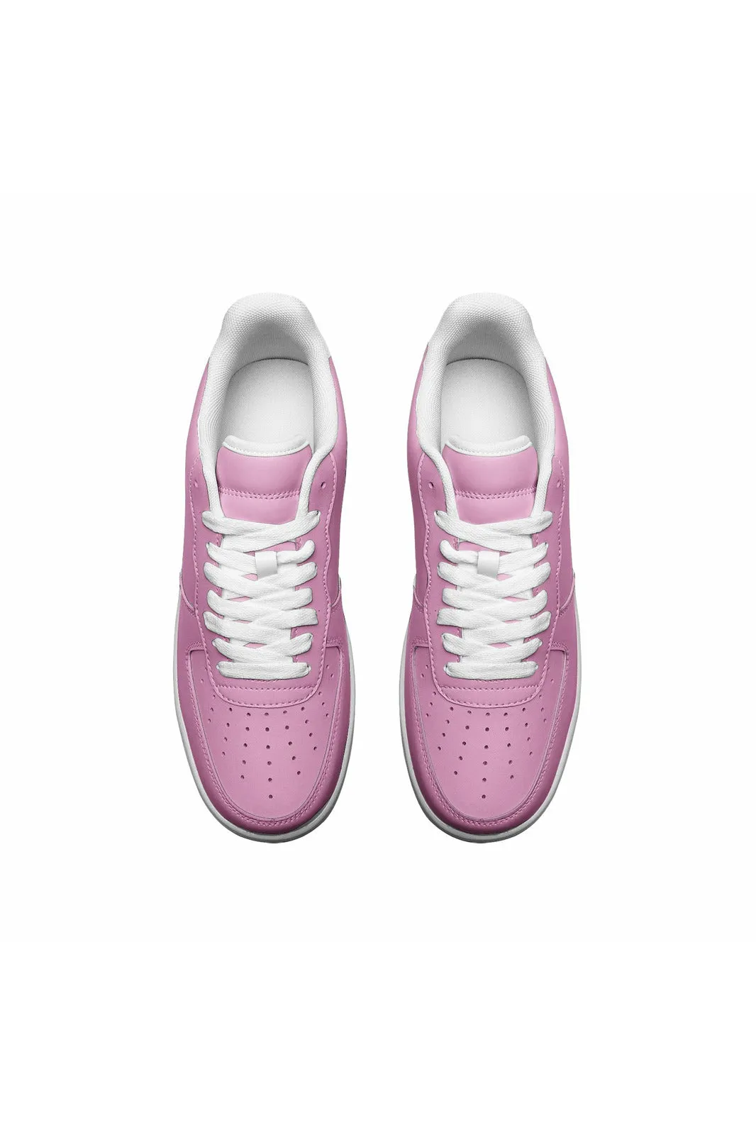 Pink Unisex Low Top Leather Sneakers