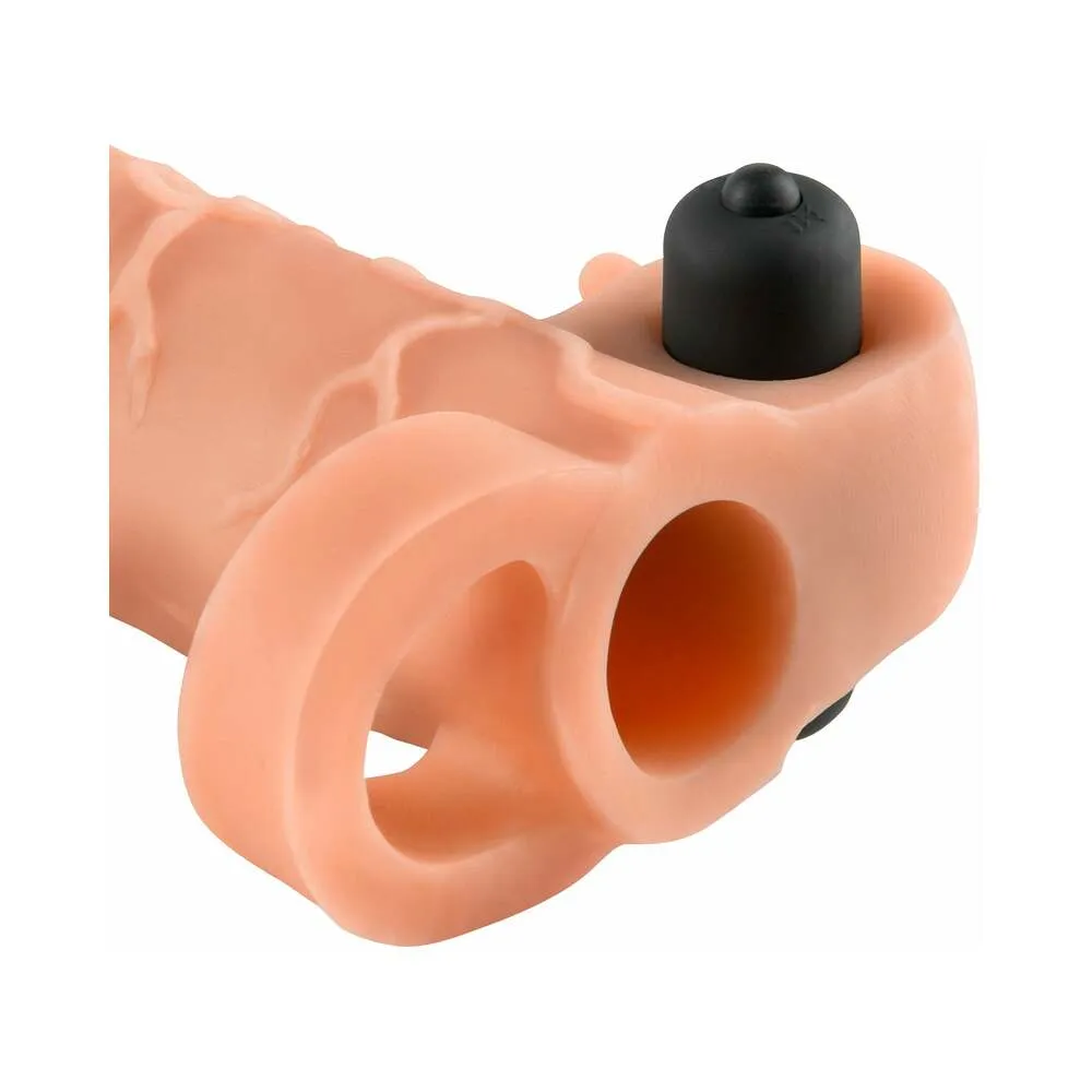 Pipedream Fantasy X-tensions Vibrating Real Feel 2 in. Extension With Ball Strap Beige