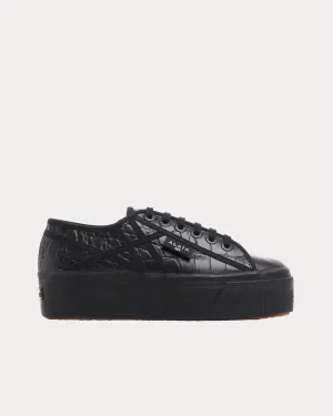 Platform Black Low Top Sneakers